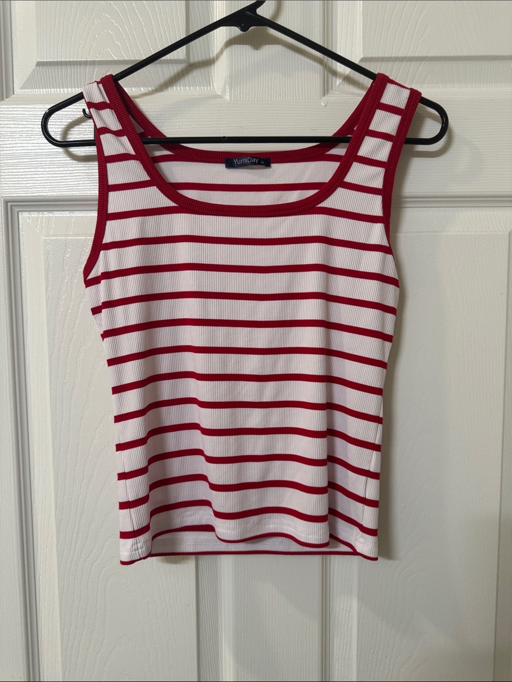 Red & White Striped Tank Top